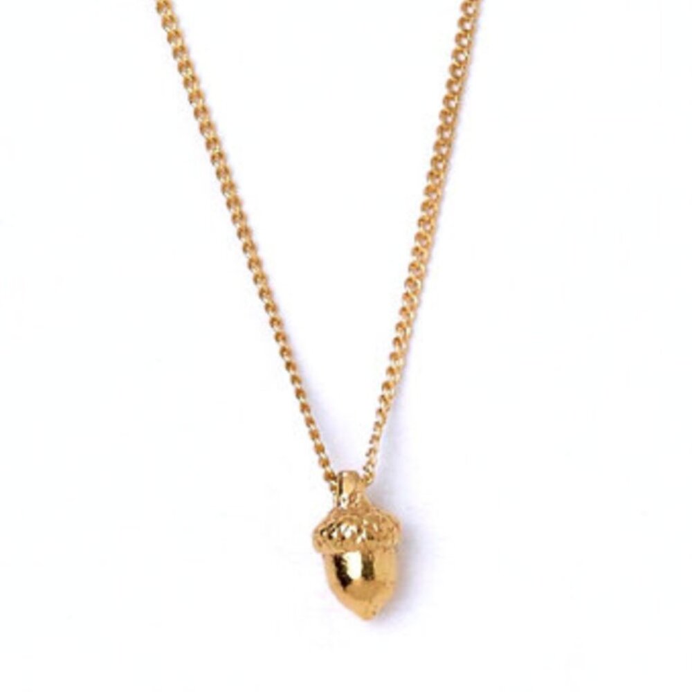 Amano Jewelry Tiny Acorn Necklace in Gold